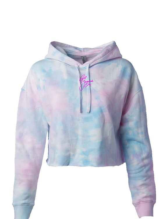 Tie Dye Crop Top get jammed on embroid